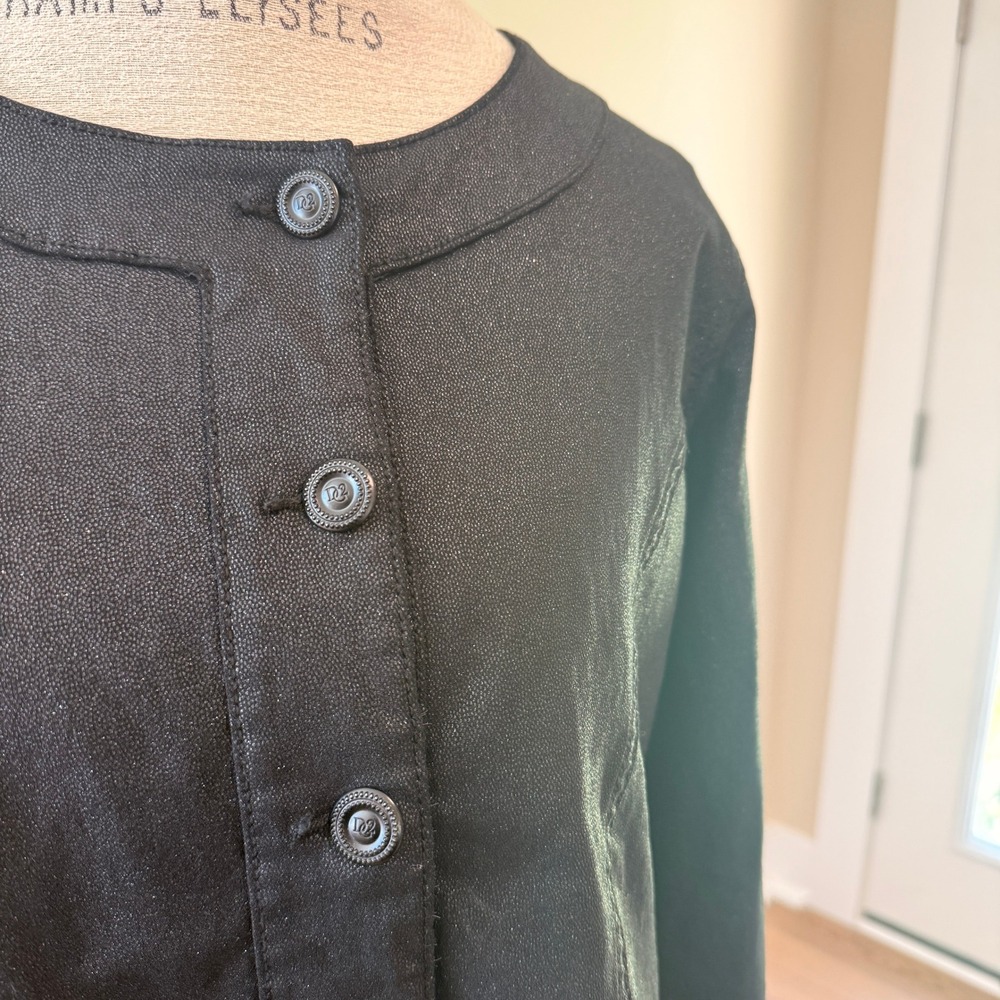 DG2 Women's Black Sparkle Button Up Jacket Size XL - Picture 2 of 5